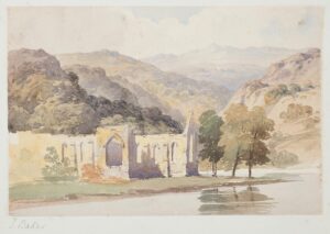 'Baker' (Possibly Thomas Baker of Leamington 1809-1869) - Bolton Abbey, probably inspired by Turner's view for Roger's 'Poems' (Tate).