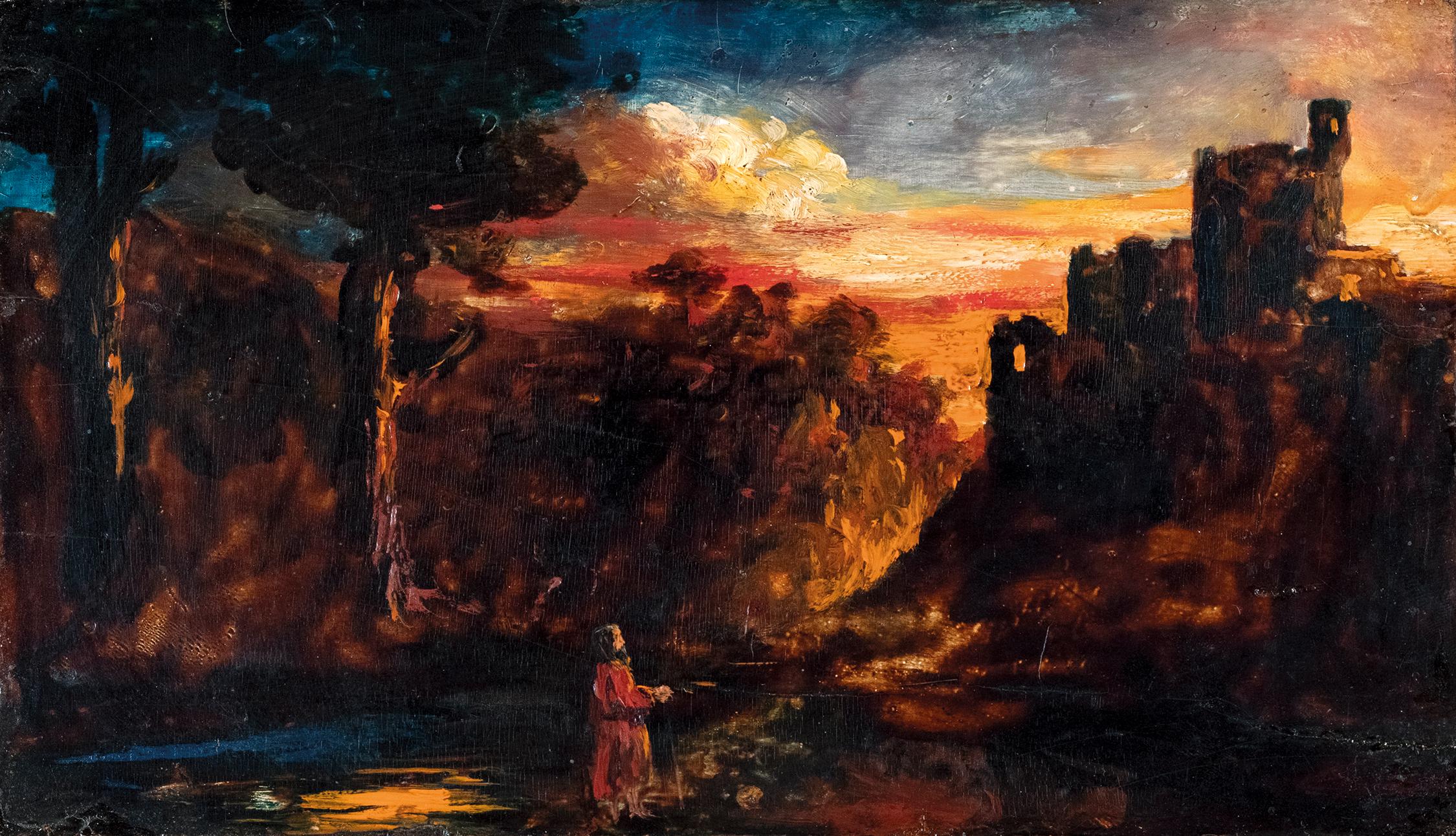 Linnell, John (1792 – 1882) – Castle Ruins at Sunset.