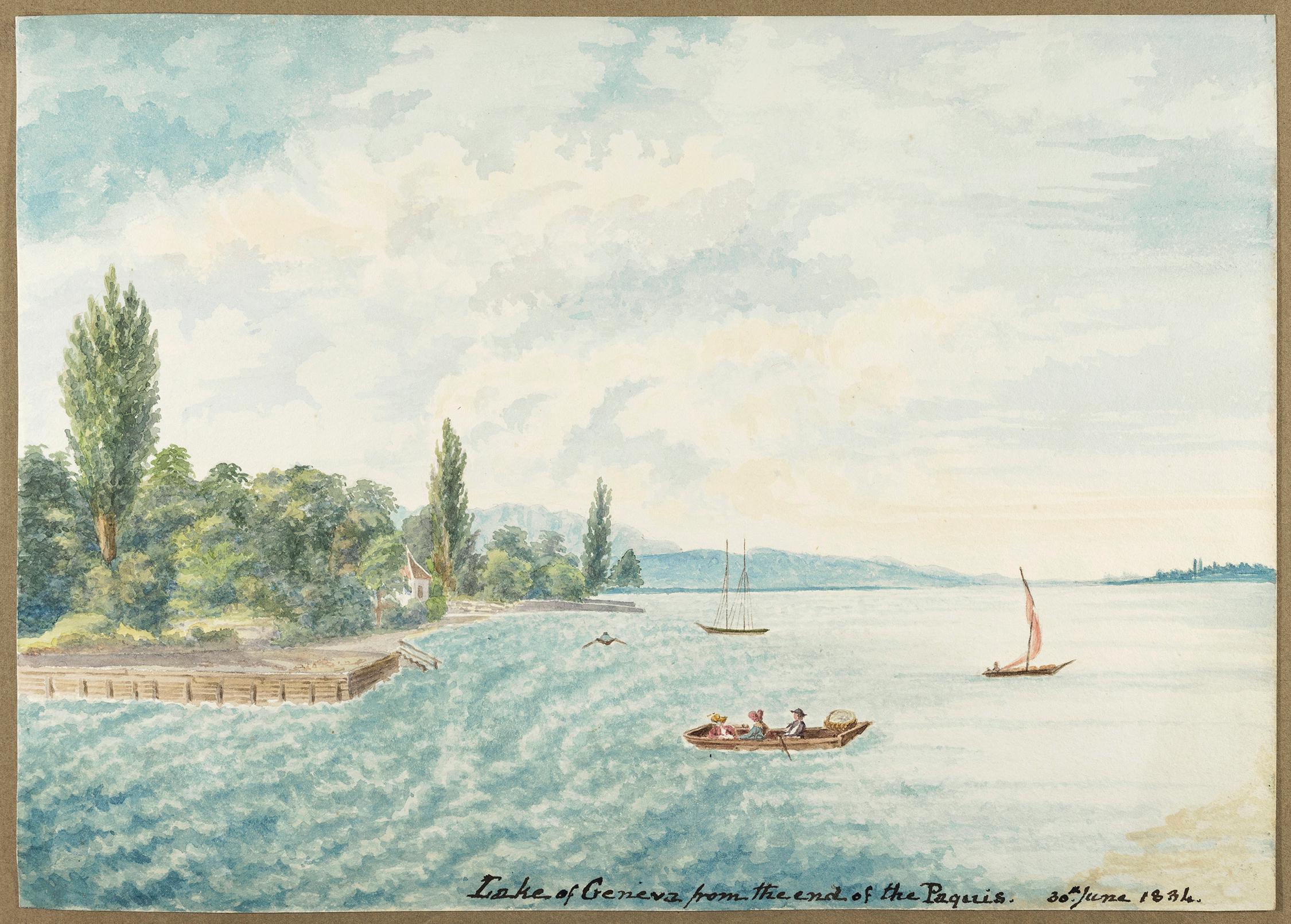Campbell, Elizabeth (1783 – 1861) – Switzerland; ‘Lake of Geneva from the end of the Paquis’.