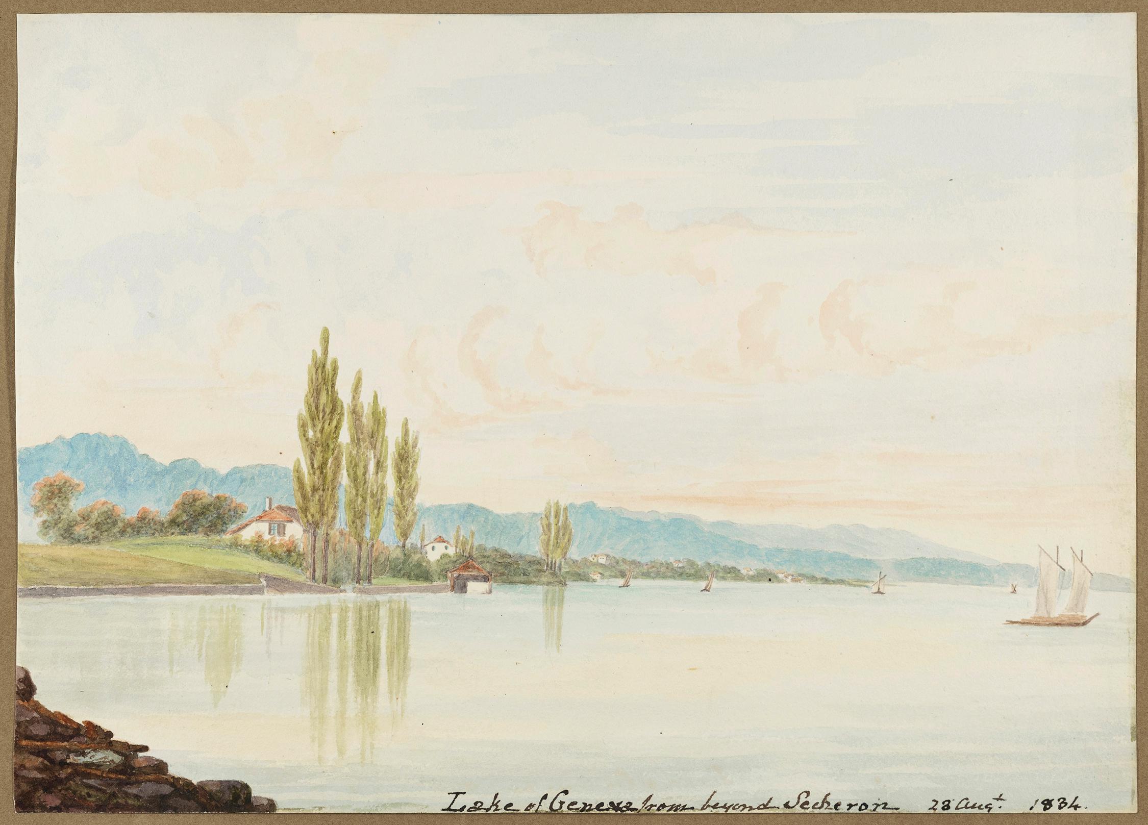 Campbell, Elizabeth (1783 – 1861) – Switzerland; ‘Lake of Geneva from beyond Secheron’.